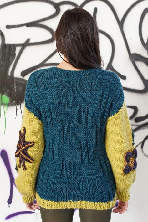 Tricot à Porter Bicolor Sleeves Flower