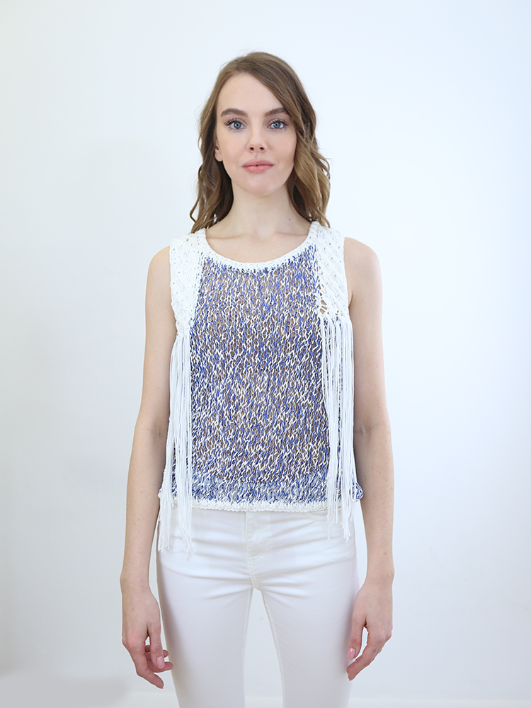 Tricot à Porter CANOTTA MOULINE CON FRANGE