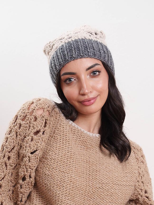 Tricot à Porter Cappello In Maglia Traforato