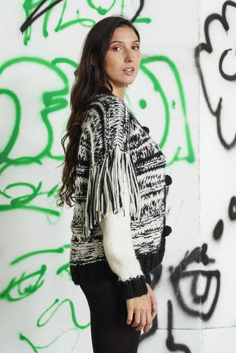 Tricot à Porter Cardigan Fringe Sleeves