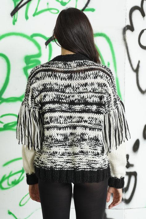 Tricot à Porter Cardigan Fringe Sleeves