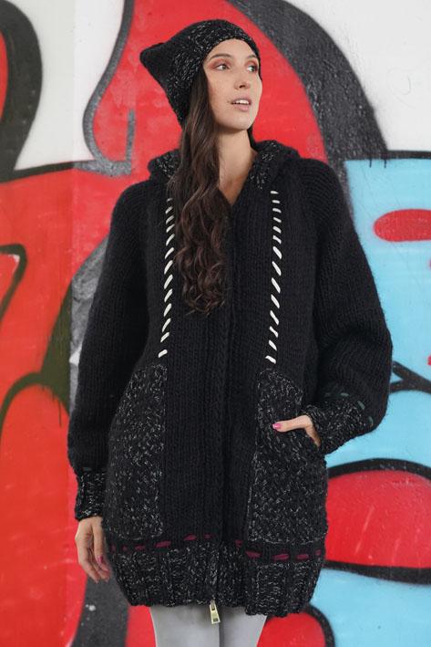 Tricot à Porter Coat lurex pocket