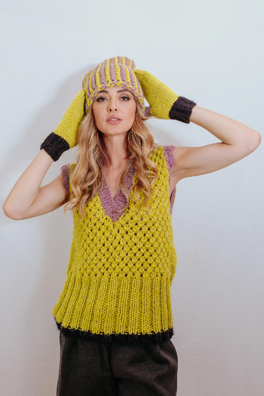 Tricot à Porter Gilet con bordo a coste alte