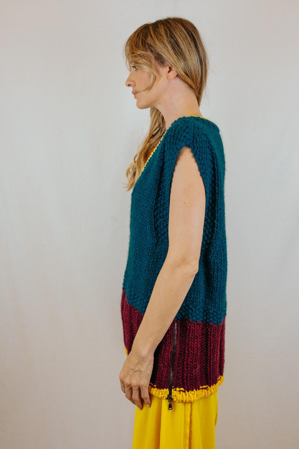 Tricot à Porter Gilet Over A 3 Colori