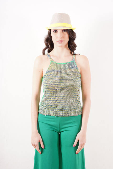Tricot à Porter Lurex tank top