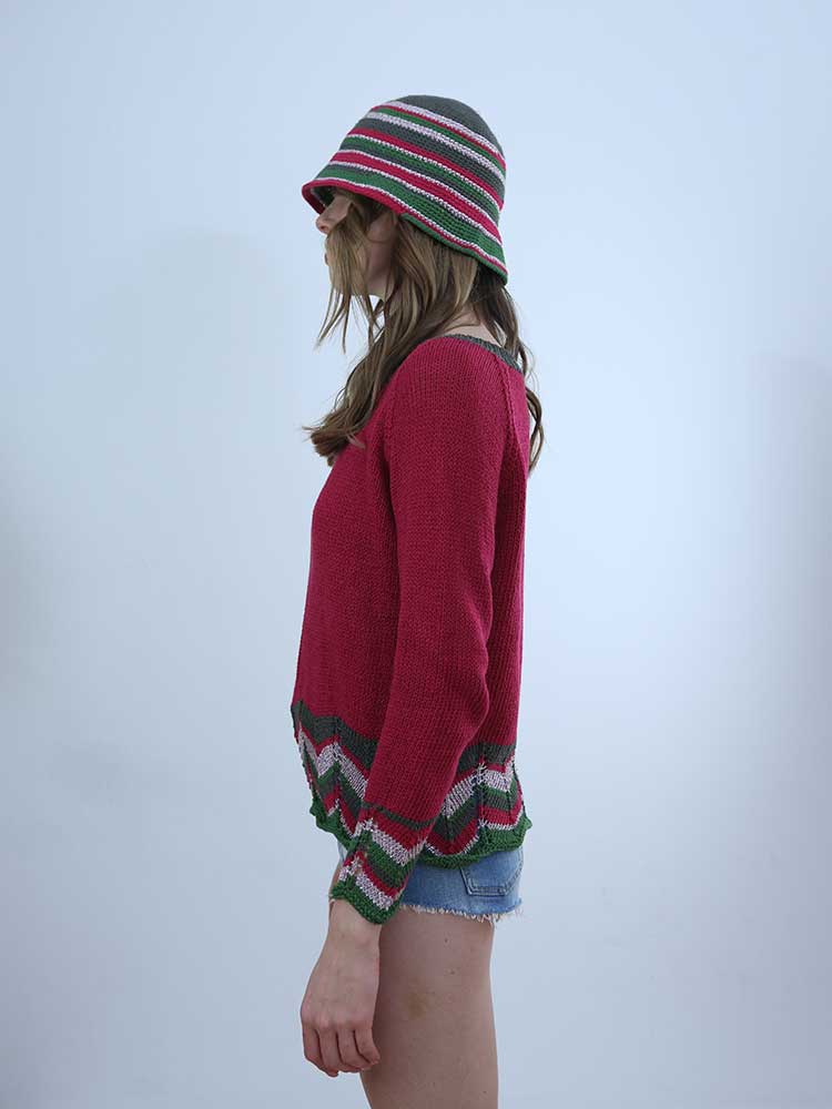 Tricot à Porter MAGLIA CON BORDO CROCHET FANTASIA