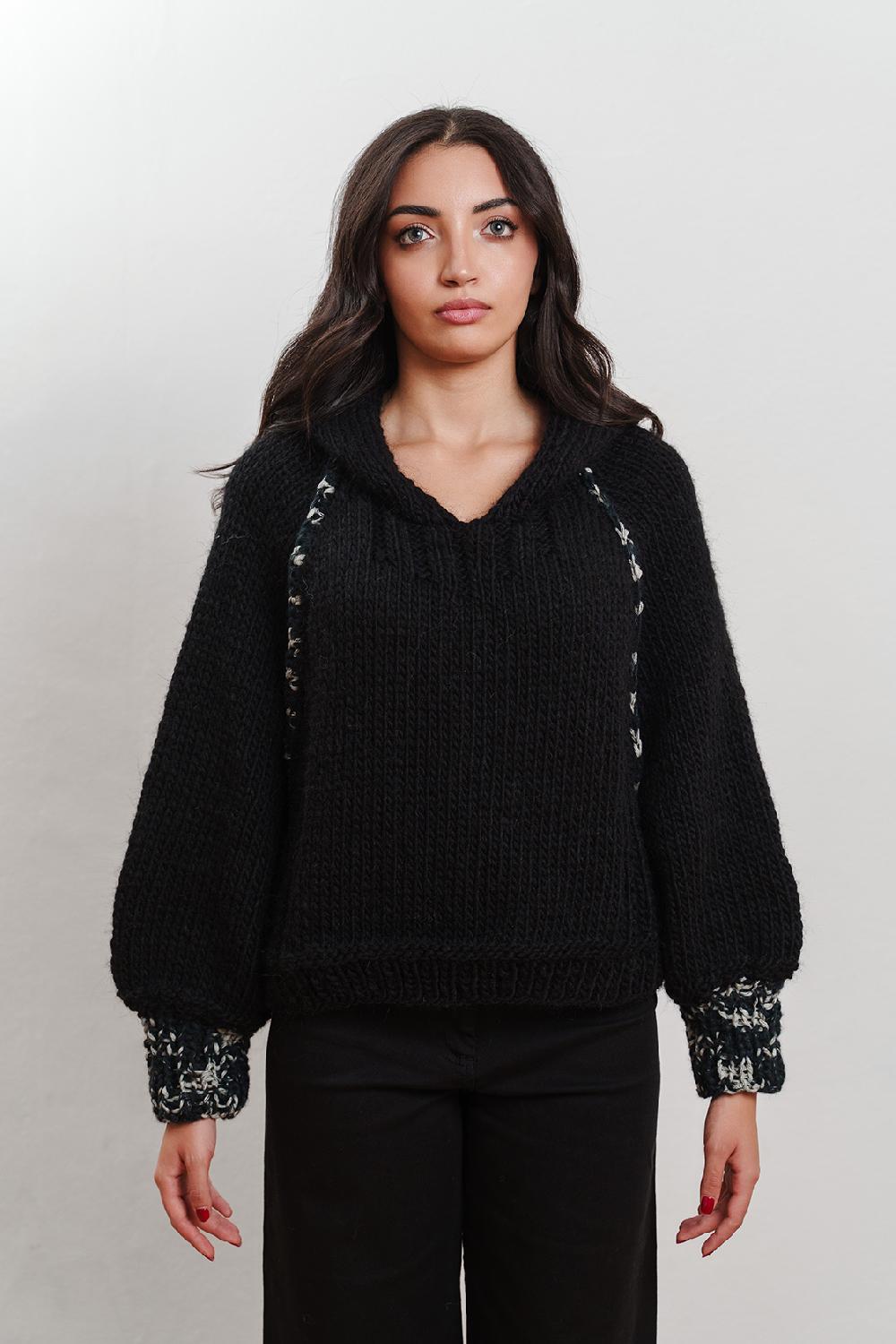 Tricot à Porter Maglia Con Cappuccio