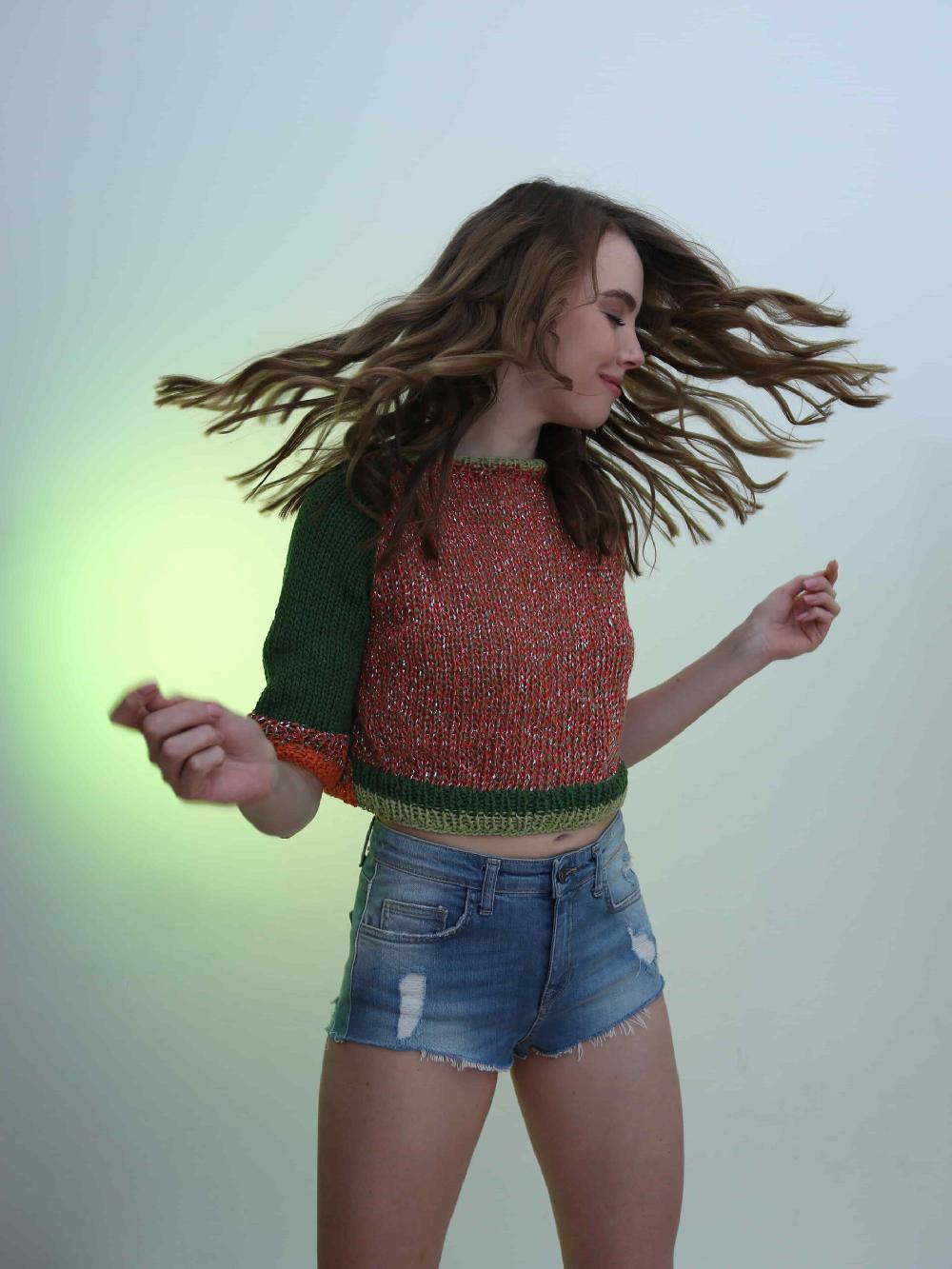 Tricot à Porter MAGLIA CROPPED MANICA 3/4