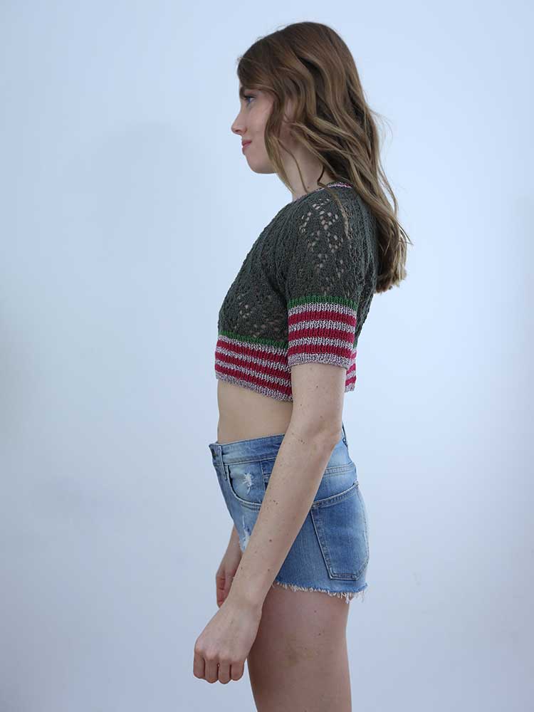 Tricot à Porter MAGLIA CROPPED TRAFORATA