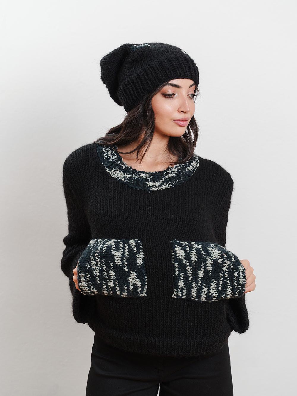 Tricot à Porter Maglia giro cube tasche