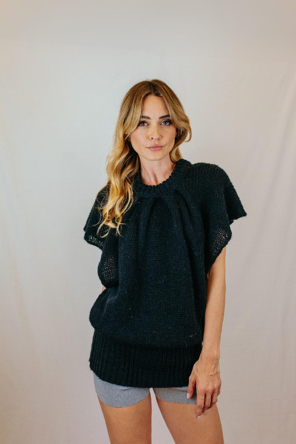 Tricot à Porter Maxi Gilet Taglio Girocollo