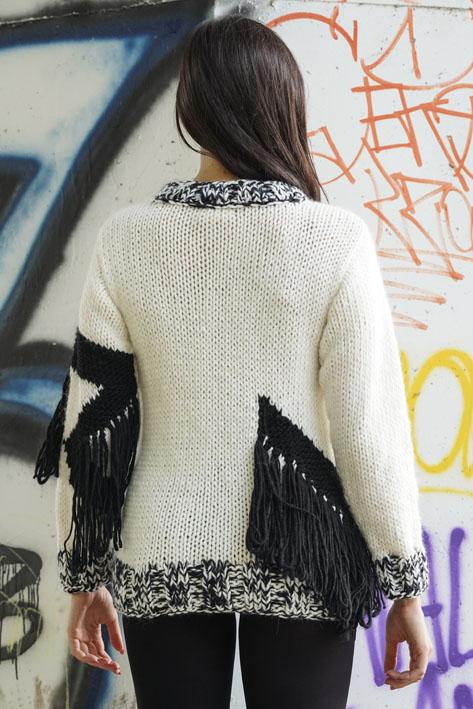 Tricot à Porter Melange Border Fringe