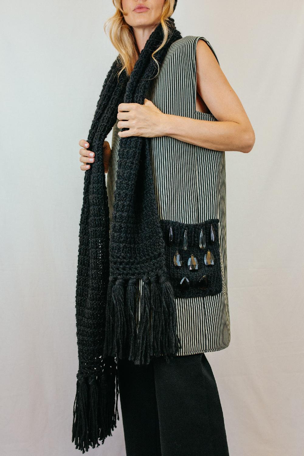 Tricot à Porter Sciarpa Con Bordo Finale