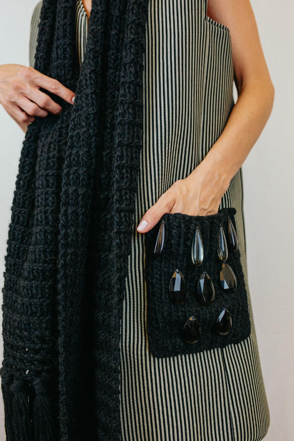 Tricot à Porter Sciarpa Con Bordo Finale