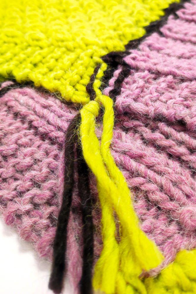 Tricot à Porter Sciarpa Con Coste E Festoni