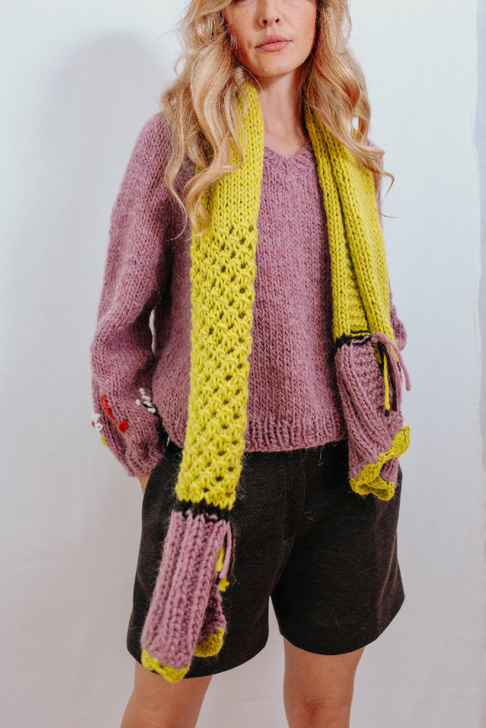 Tricot à Porter Sciarpa con coste e festoni