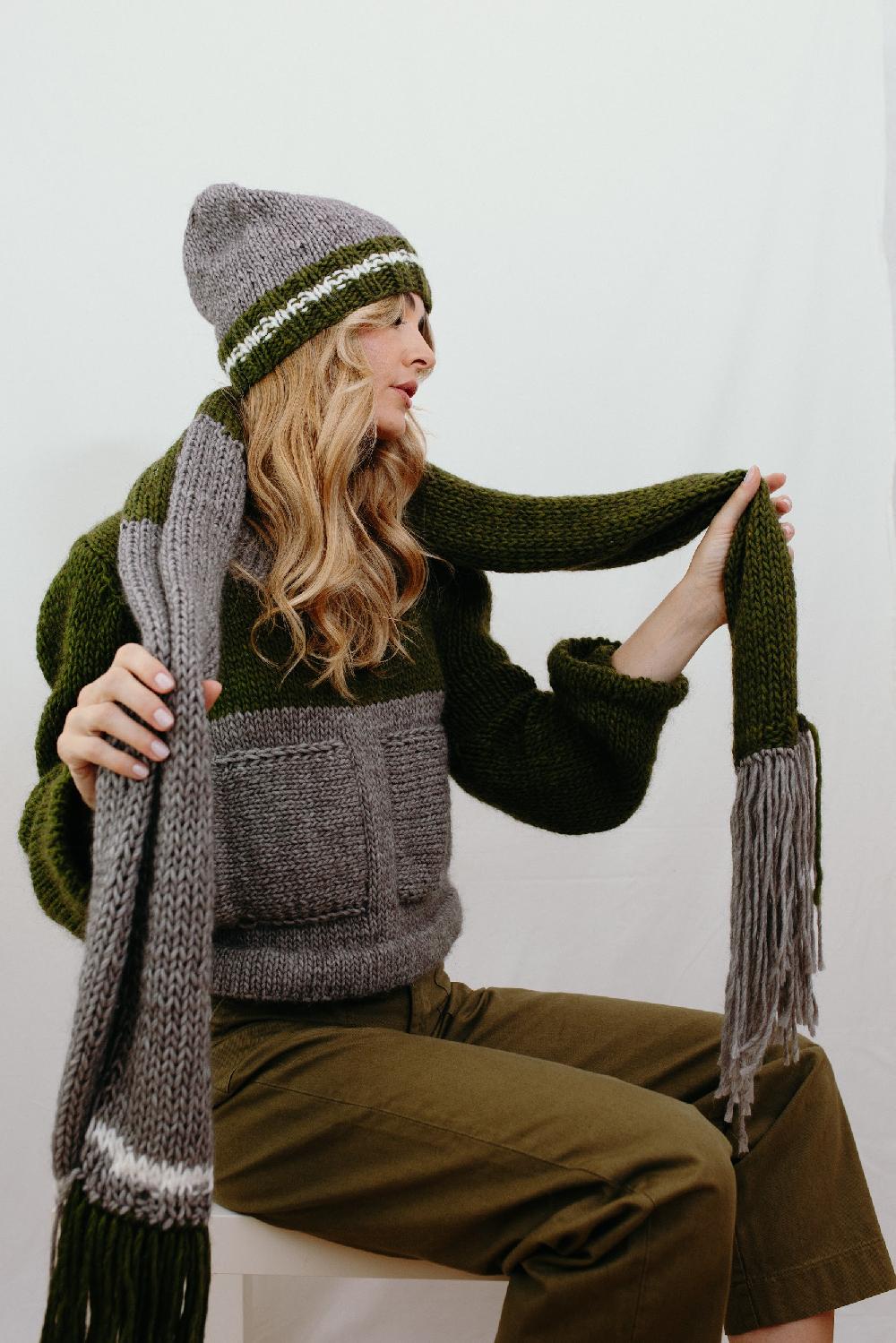 Tricot à Porter Sciarpa Rettangolare Con Frange