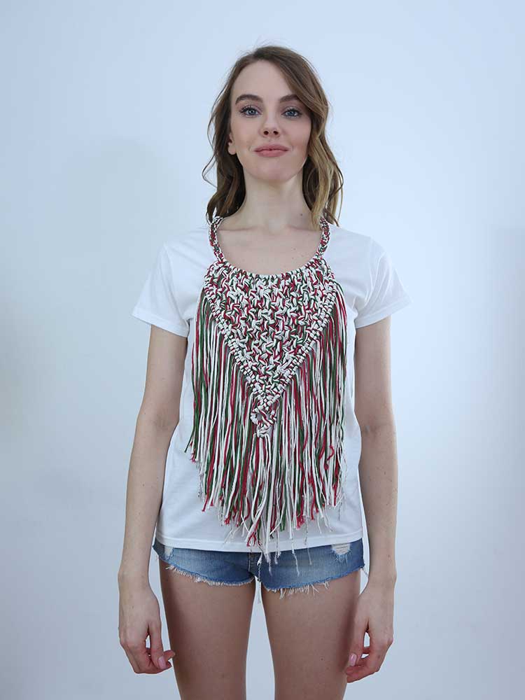 Tricot à Porter T-SHIRT CON APPLICAZIONE CROCHET