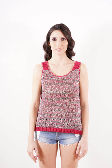Tricot à Porter Tank top holes lurex