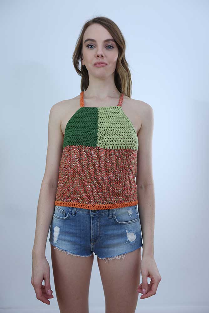 Tricot à Porter TOP CROPPED SPALLINE INCROCIATE