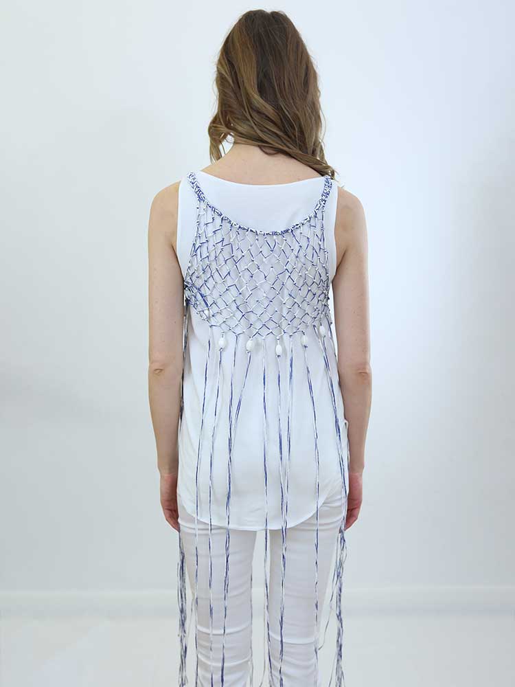 Tricot à Porter TOP RETE CON FRANGE