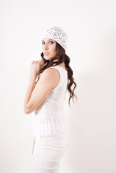 Tricot à Porter White Tank Top