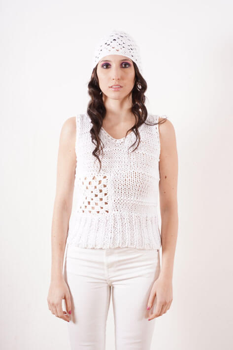 Tricot à Porter White tank top