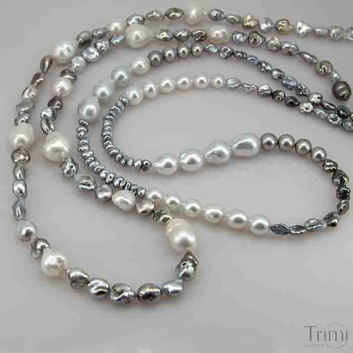 Trimi Gioielli Collana Con Perle Australiane E Di Tahiti