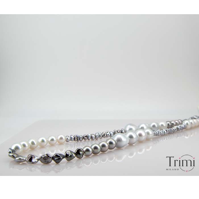 Trimi Gioielli Collana Con Perle Australiane E Di Tahiti