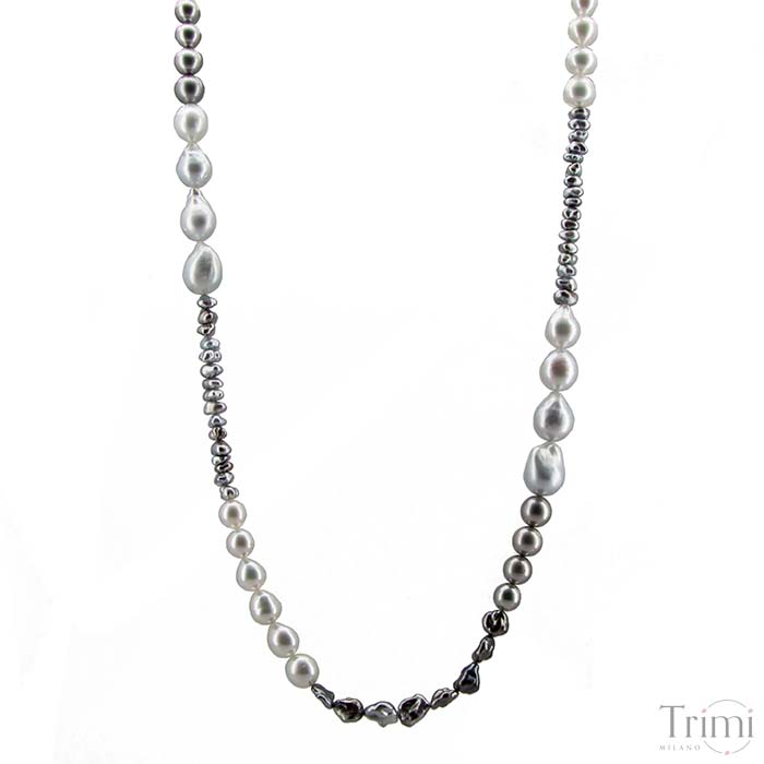 Trimi Gioielli Collana con perle Australiane e di Tahiti