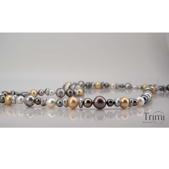 Trimi Gioielli Collana Con Perle Australiane E Di Tahiti