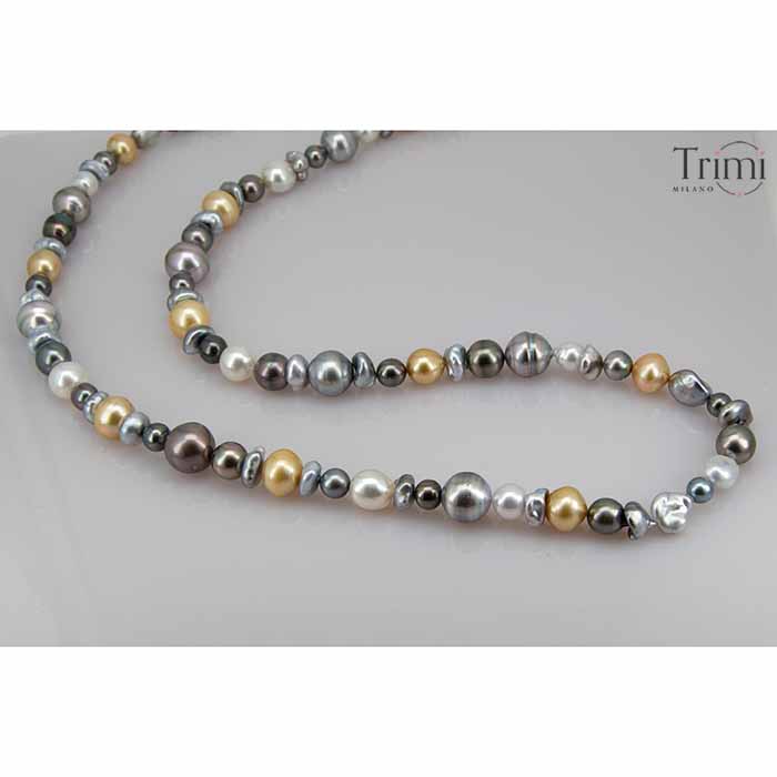 Trimi Gioielli Collana Con Perle Australiane E Di Tahiti