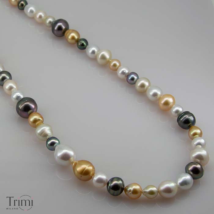 Trimi Gioielli Collana Con Perle Australiane E Tahiti