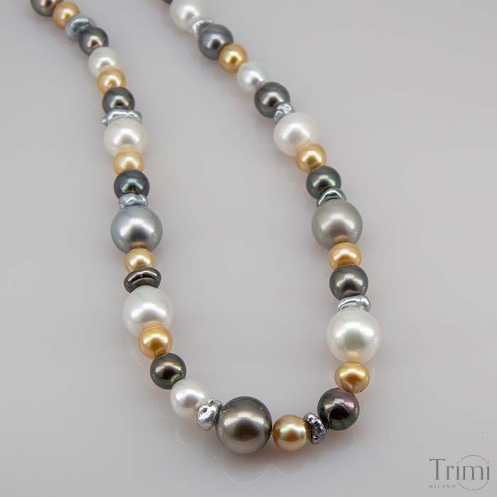 Trimi Gioielli Collana Con Perle Australiane E Tahiti