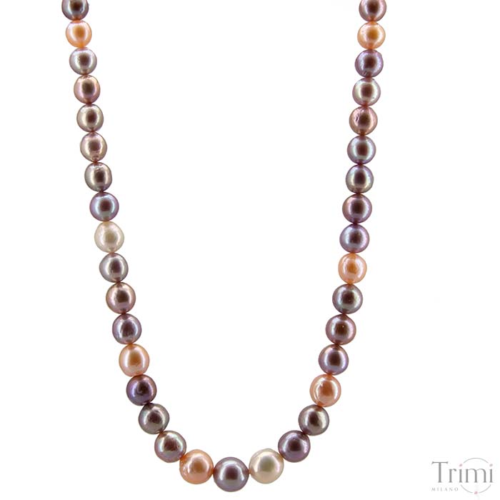 Trimi Gioielli Collana con perle di acqua dolce rosa