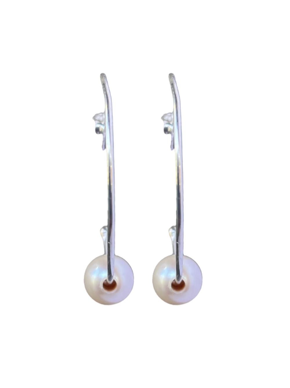 Trimi Gioielli Orecchini Artigianali A Cerchio Con Perla Di Acqua Dolce – Luna