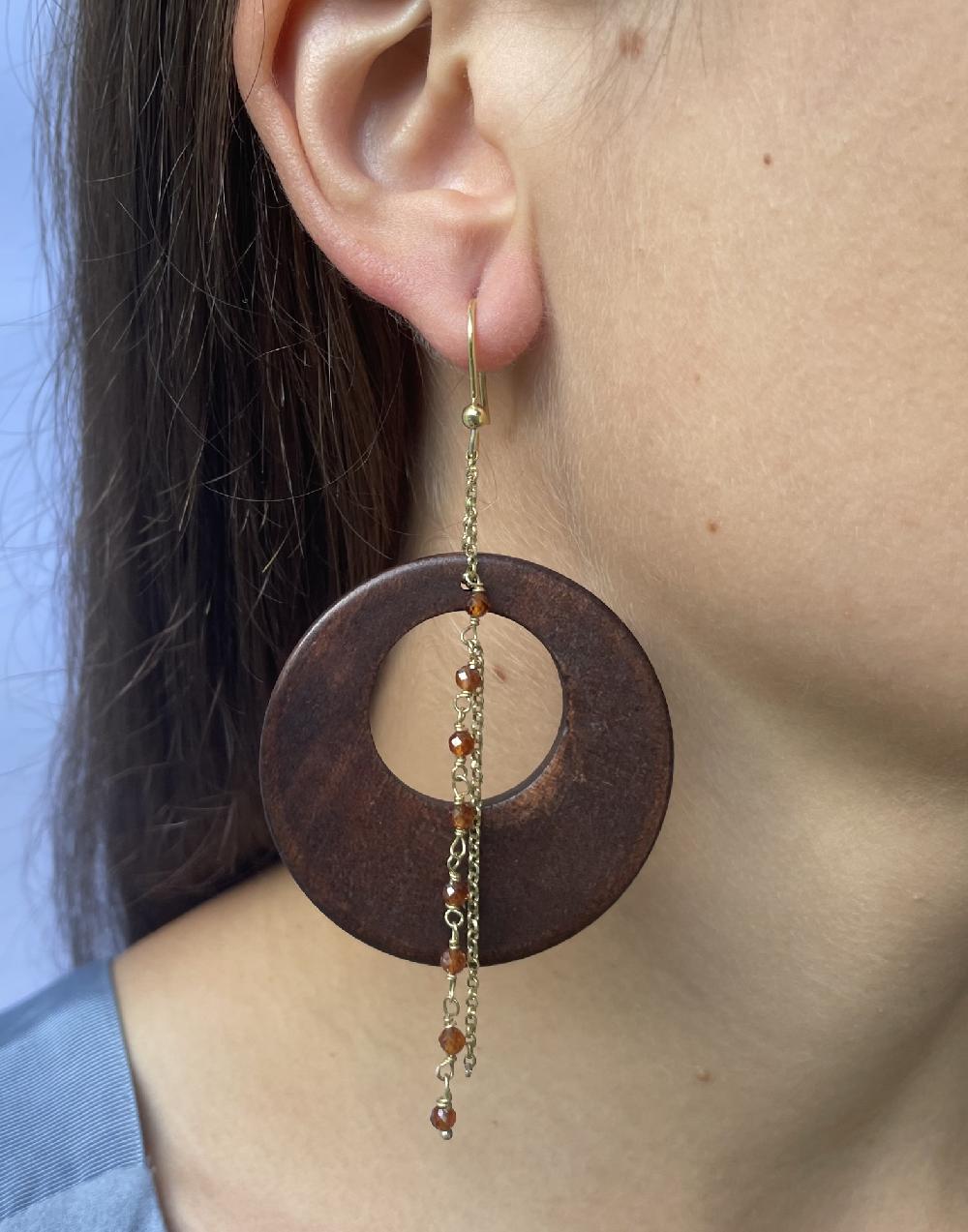 Trimi Gioielli Orecchini Artigianali Con Corniola E Legno – Africa