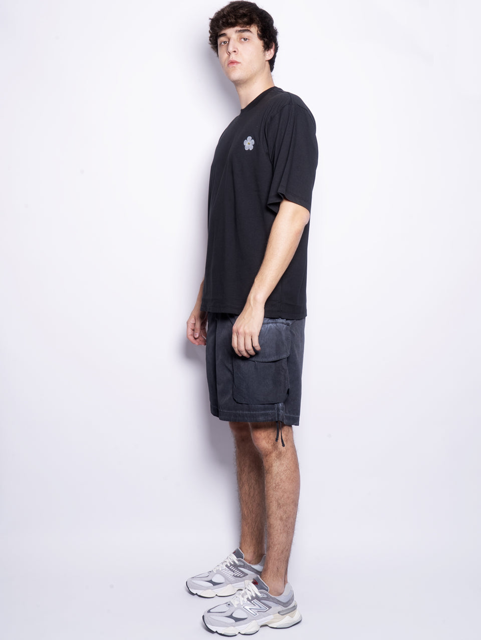 A PAPER KID Shorts Cargo In Nylon Nero