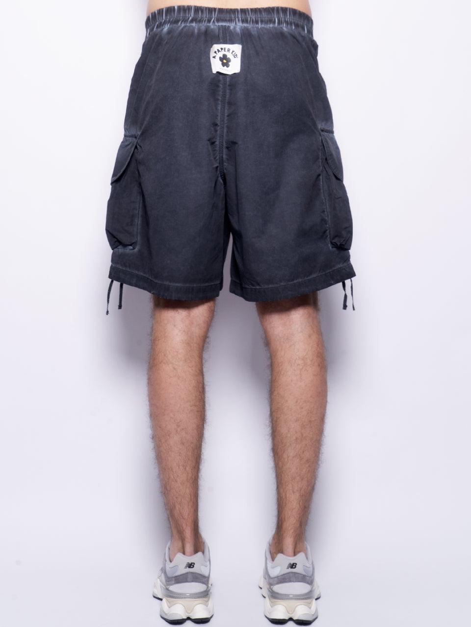 A PAPER KID Shorts Cargo In Nylon Nero