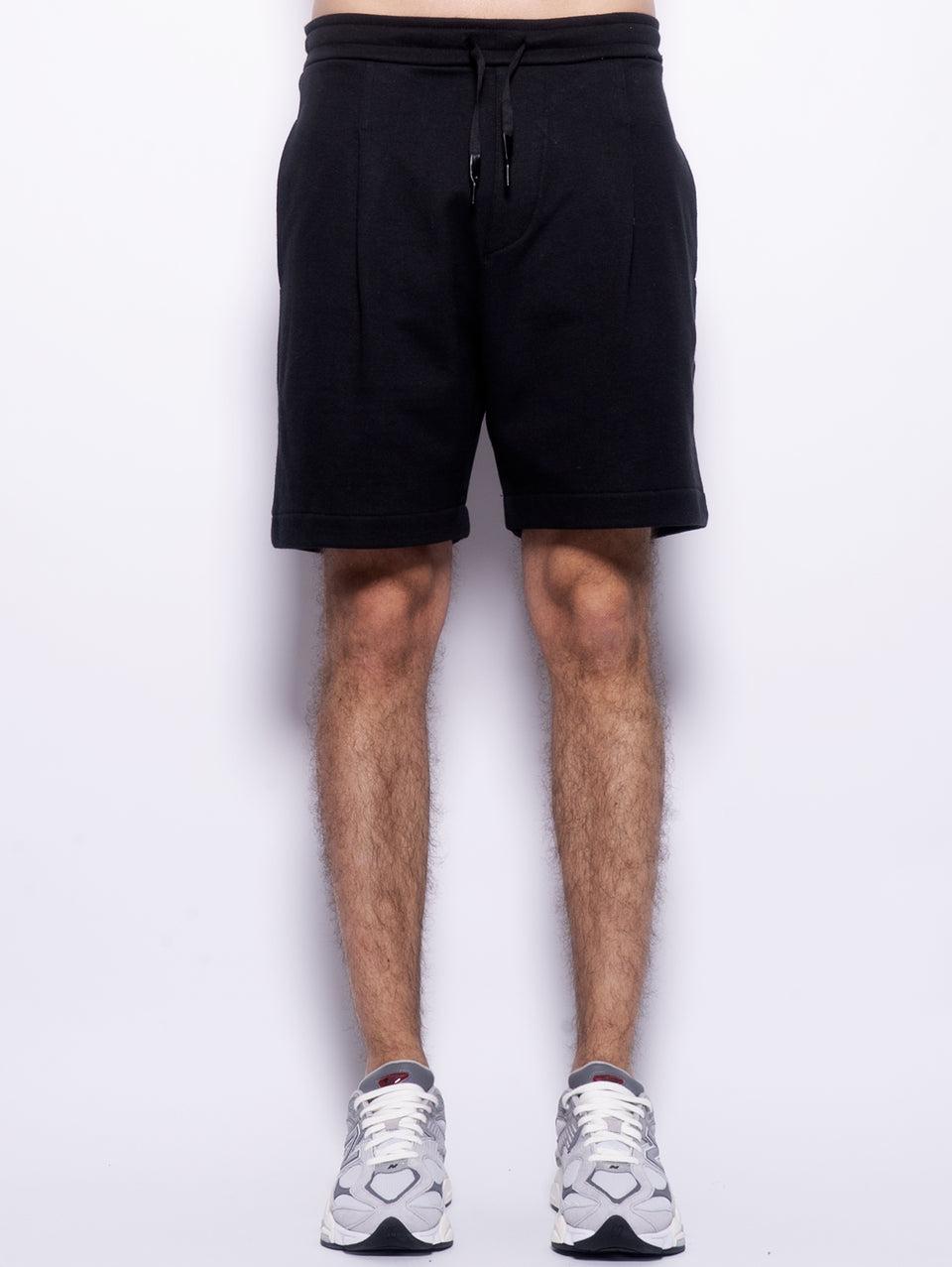 A PAPER KID Shorts in Felpa con Pince Nero