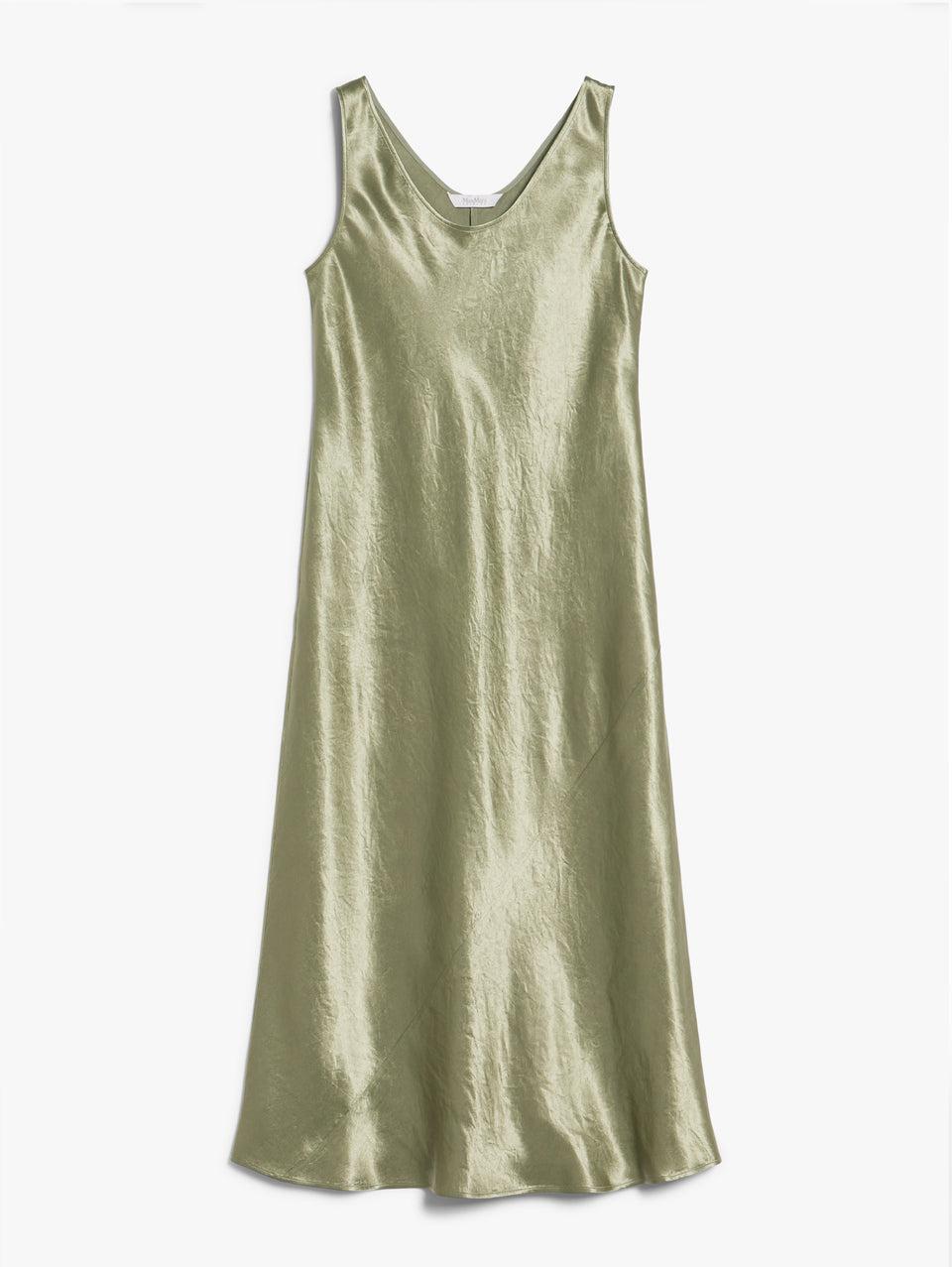 MAX MARA LEISURE Abito Lungo In Raso Lucido Tortora