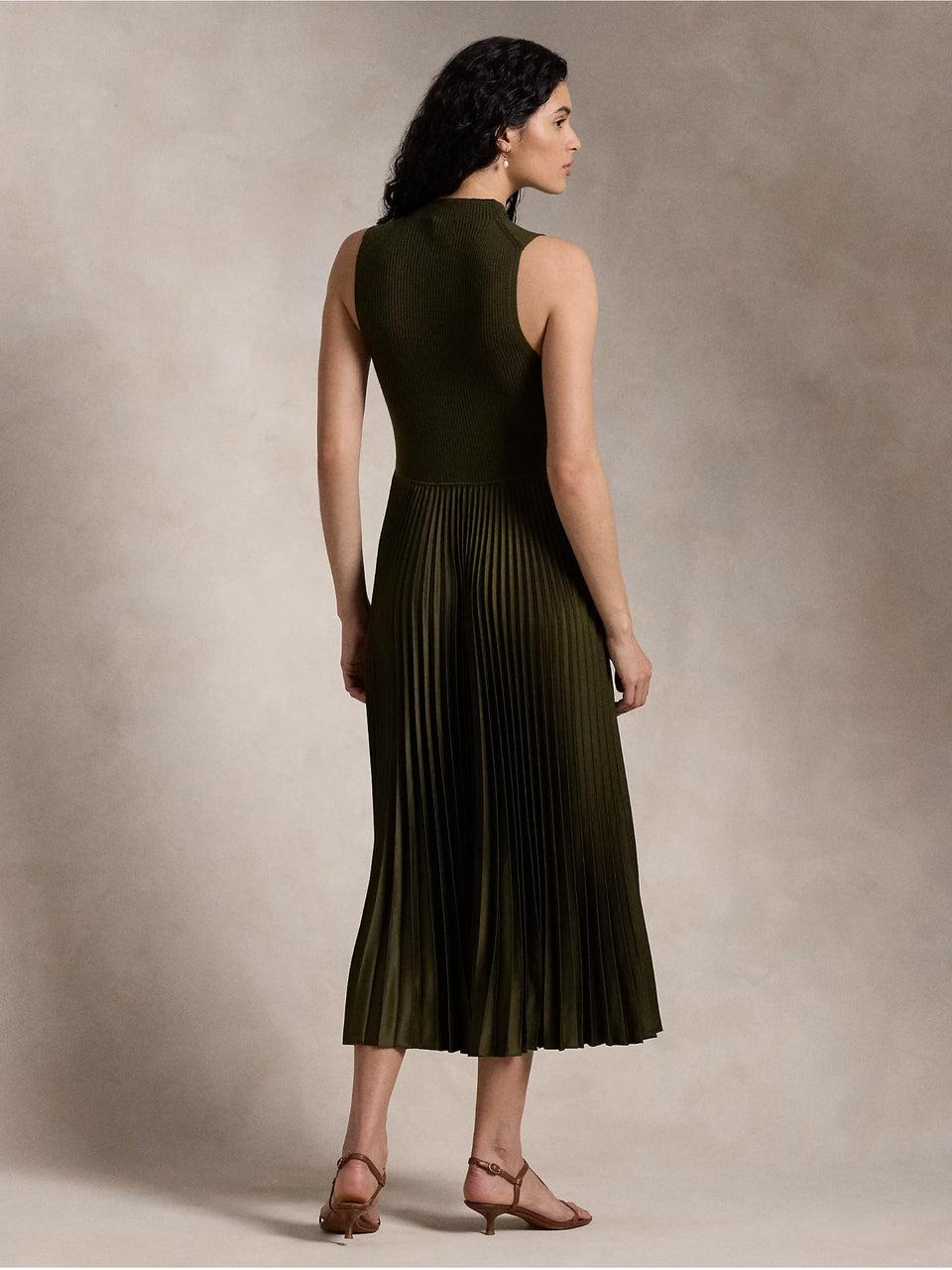 RALPH LAUREN Abito Senza Maniche Da Cocktail Verde Loden