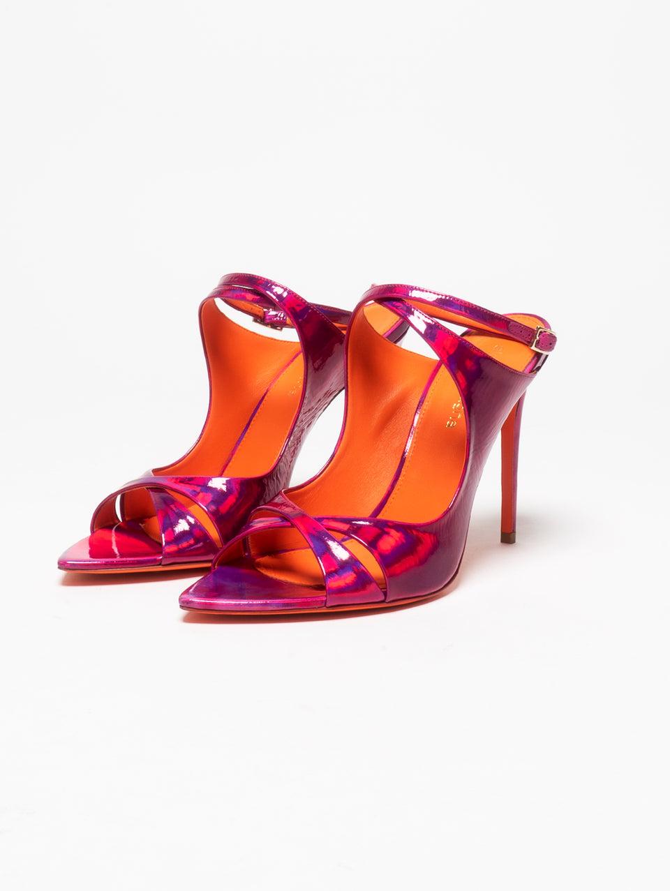 ALDO CASTAGNA Sandalo In Pelle Laminato Fucsia