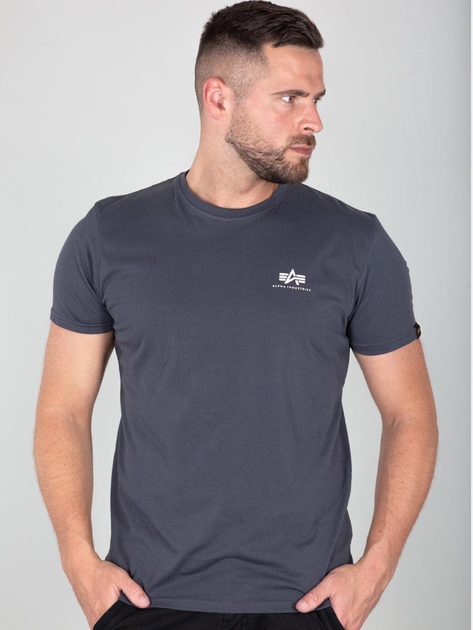 ALPHA INDUSTRIES T-shirt con Logo sul Petto Grigio