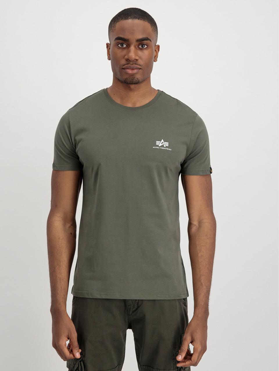 ALPHA INDUSTRIES T-shirt con Logo sul Petto Verde