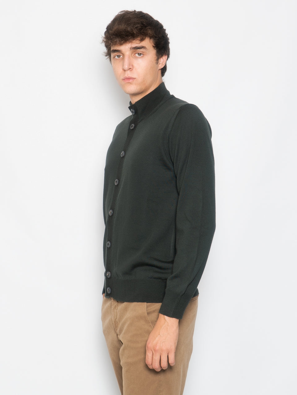 ALPHA STUDIO Cardigan Con Bottoni In Merinos Selva