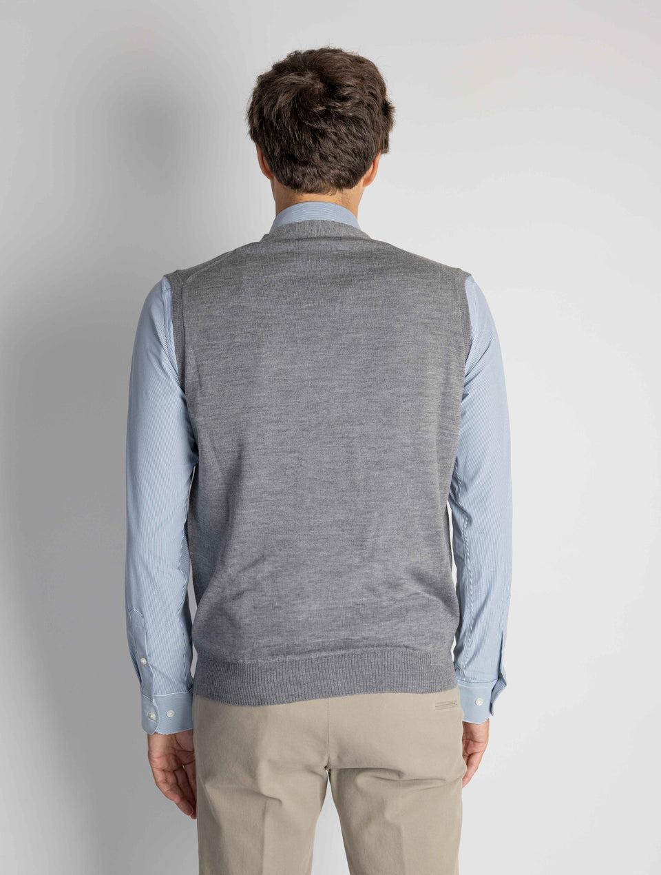 ALPHA STUDIO Gilet Con Scollo A V Grigio