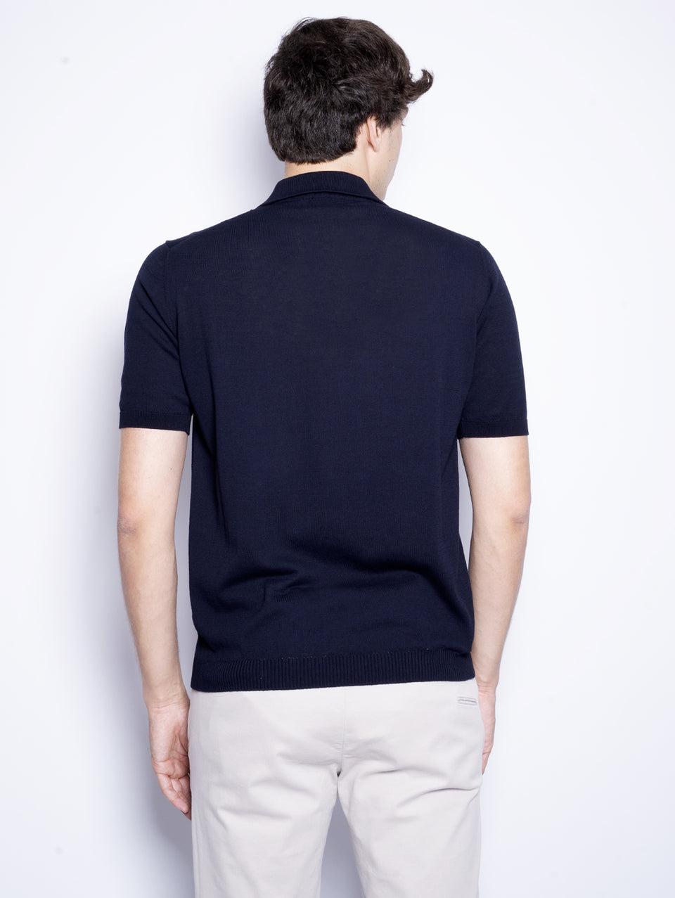 ALPHA STUDIO Polo Con Tre Bottoni Blu Notte