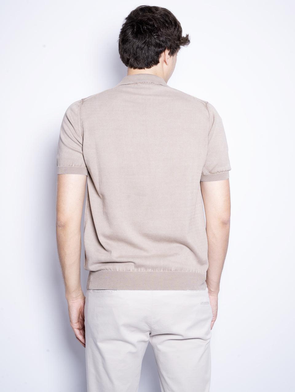 ALPHA STUDIO Polo In Cotone Tinto In Capo Argilla