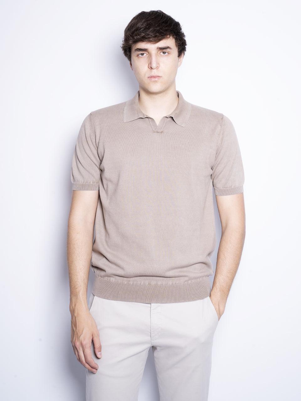 ALPHA STUDIO Polo in Cotone Tinto in Capo Argilla